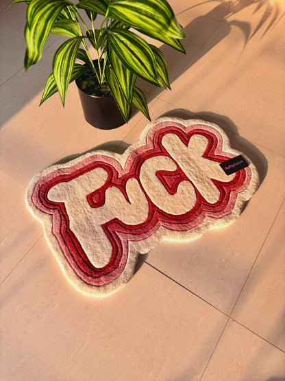 F*CK Pink Custom Rug by Tuftplace