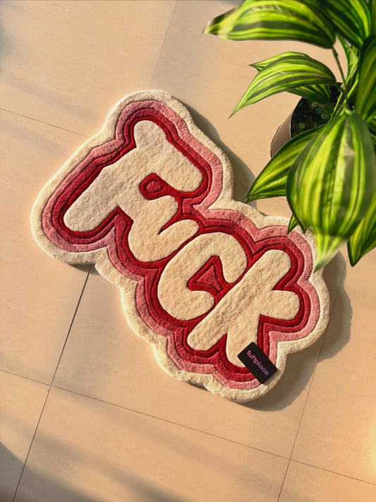 F*CK Pink Custom Rug by Tuftplace
