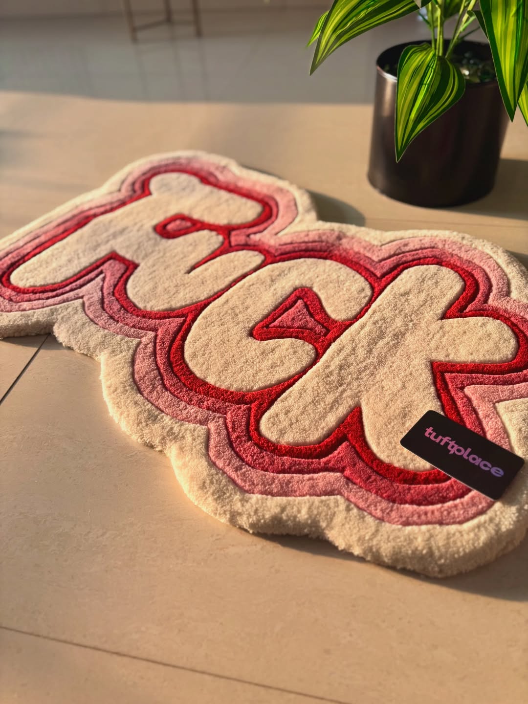 F*CK Pink Custom Rug by Tuftplace