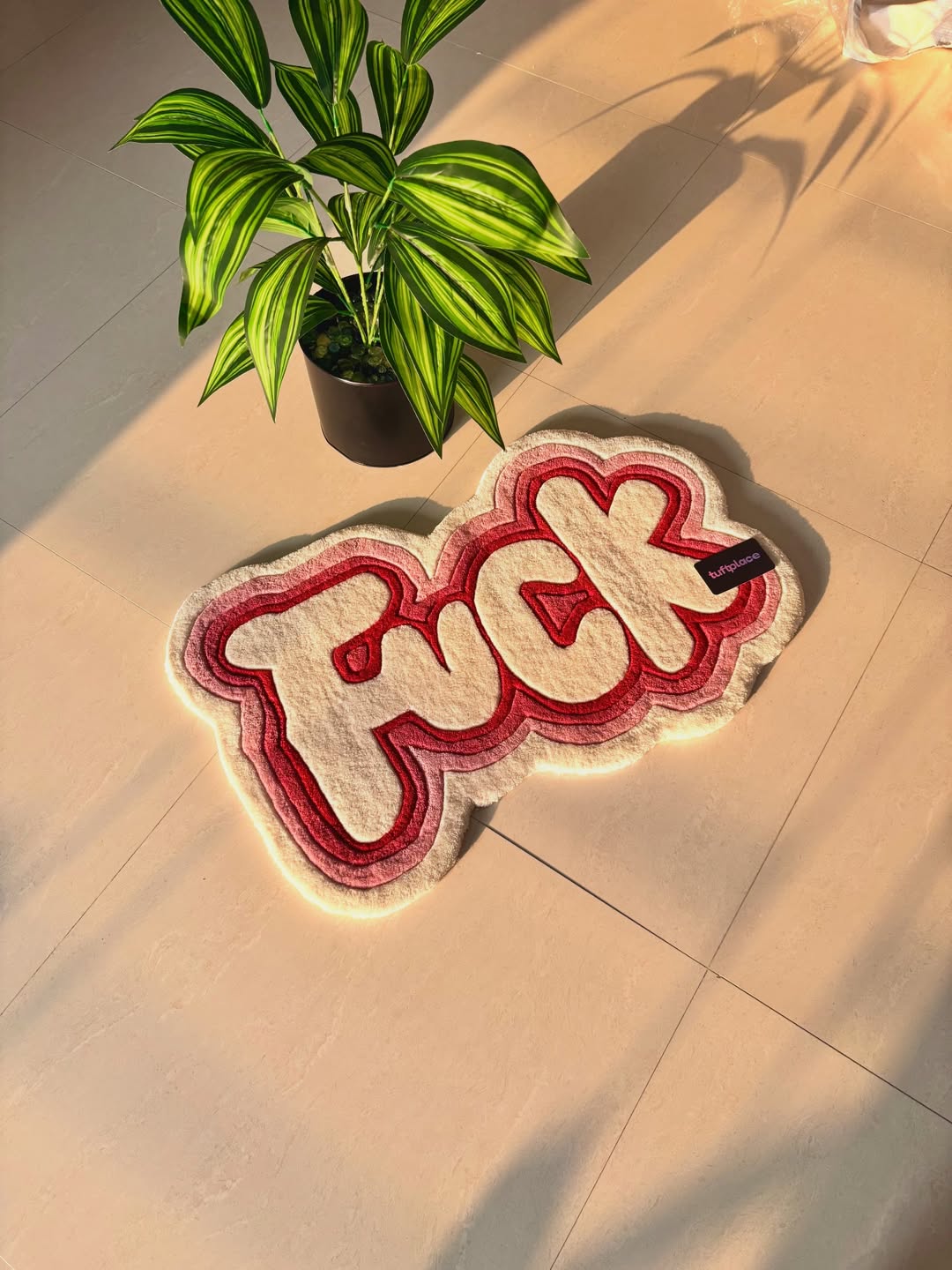 F*CK Pink Custom Rug by Tuftplace