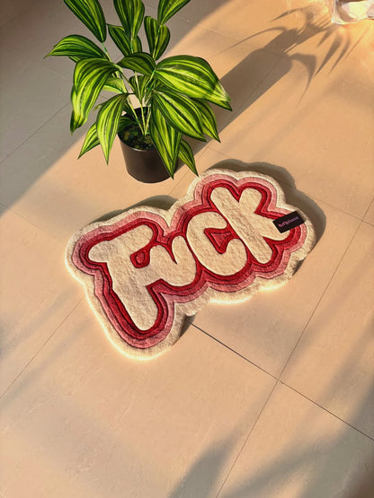 F*CK Pink Custom Rug by Tuftplace