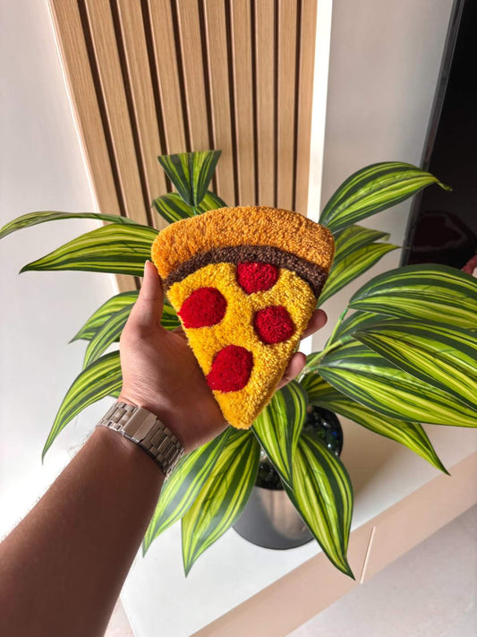 Pizza Slice Hand Tufted Coaster / Mug Rug / Table Decor