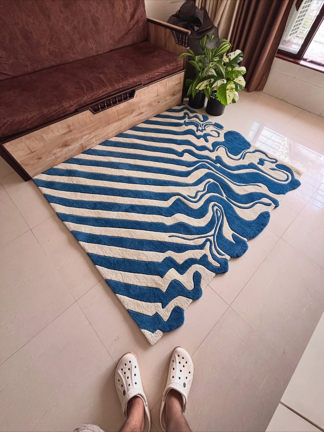 Blue Ink Spill Custom Rug by Tuftplace