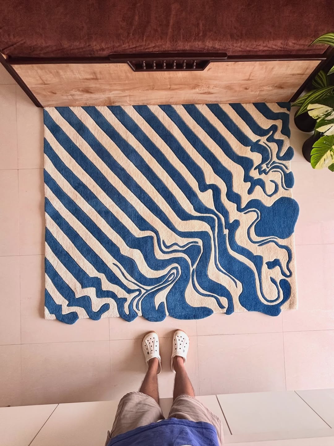 Blue Ink Spill Custom Rug by Tuftplace