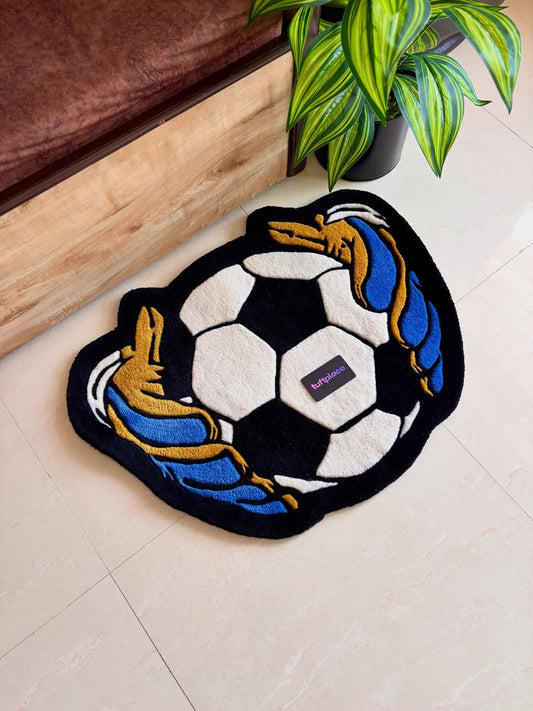 Football And Gloves Custom Rug by Tuftplace