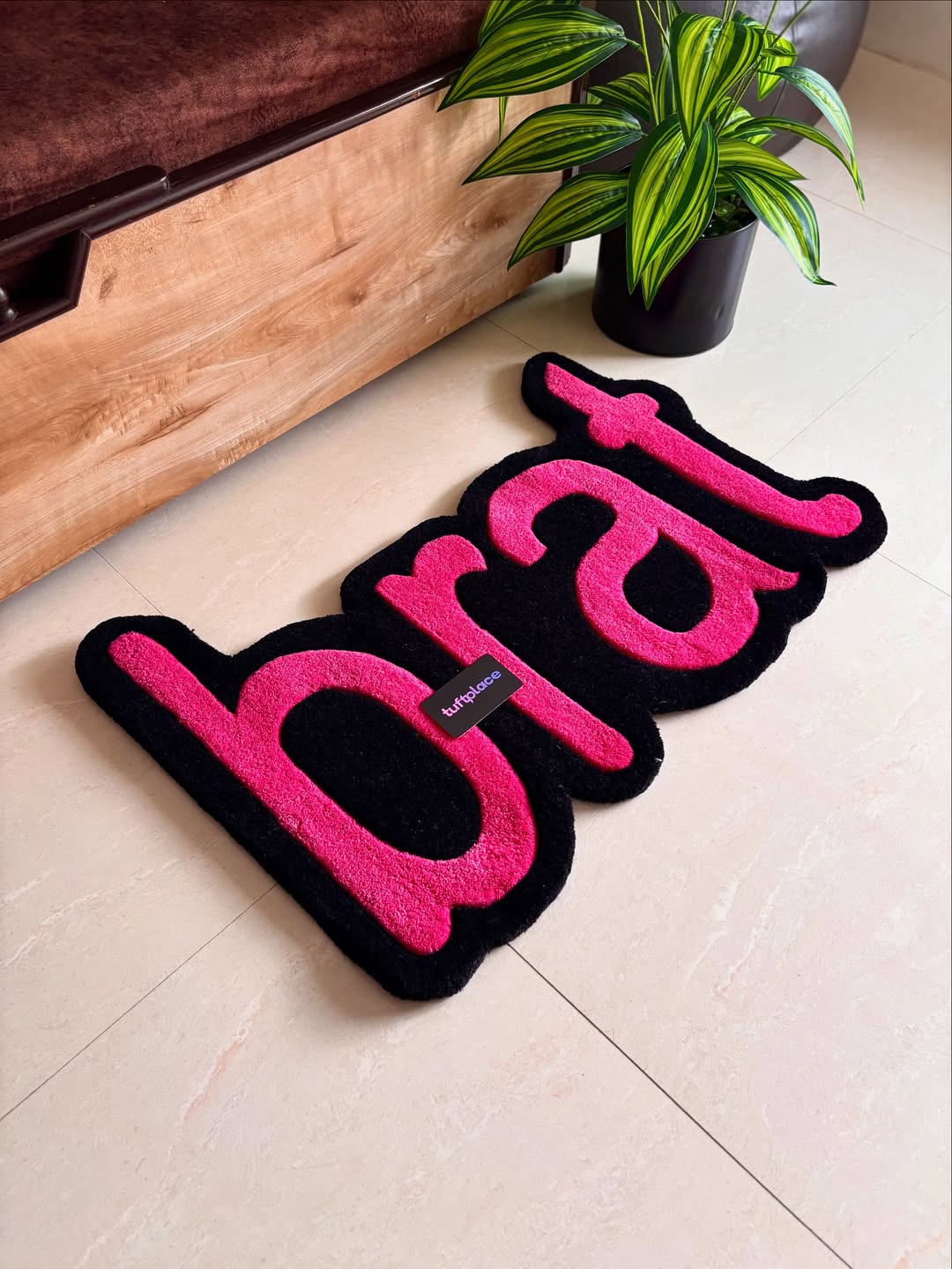 Pink Brat Art Custom Rug by Tuftplace