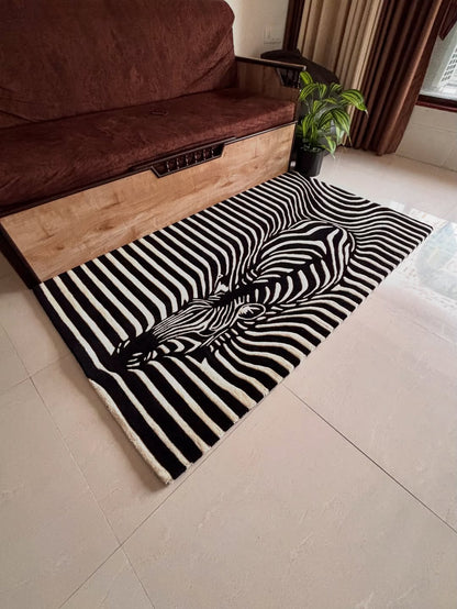 Zebra Illusion Custom Rug by Tuftplace
