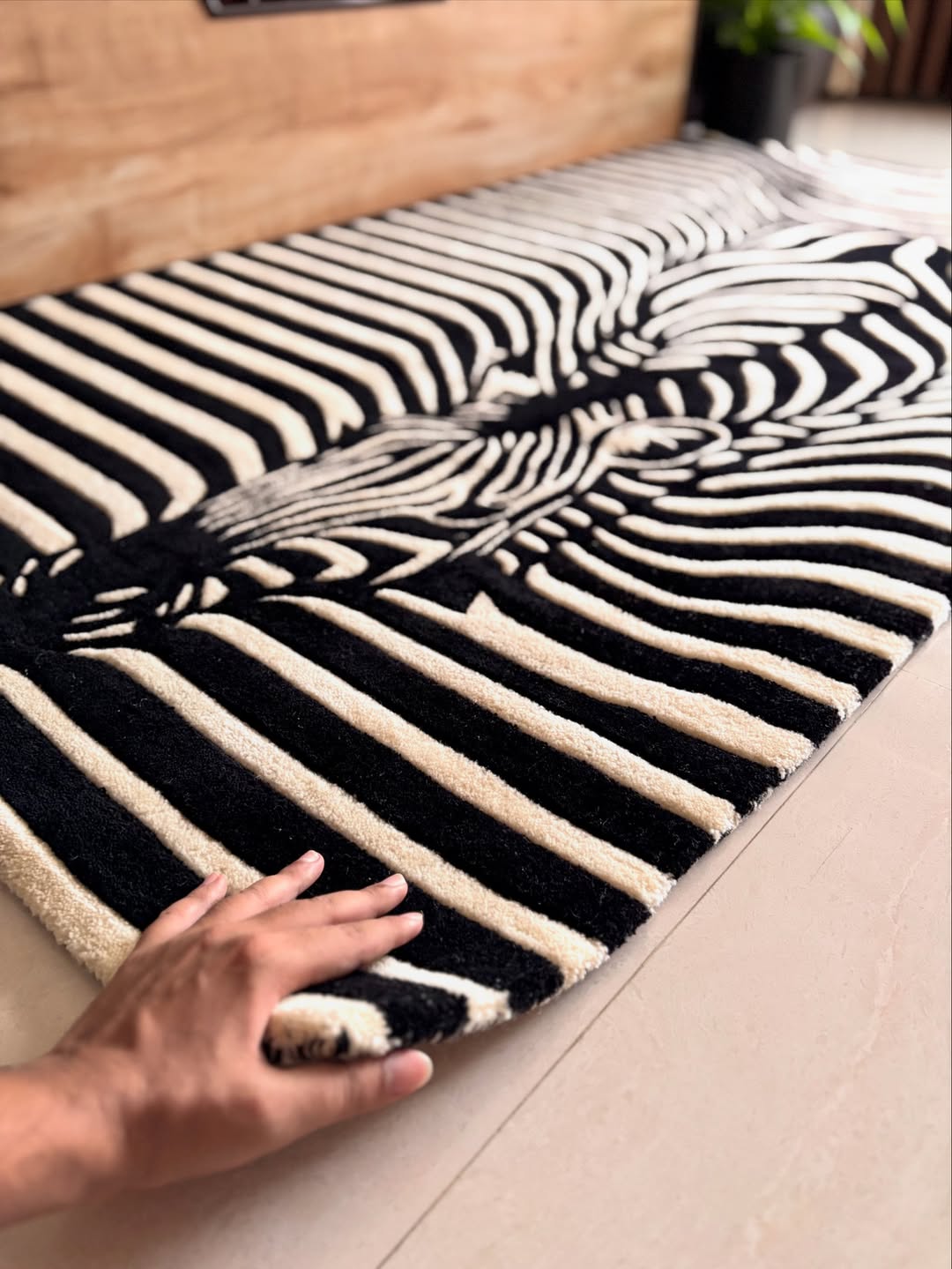 Zebra Illusion Custom Rug by Tuftplace