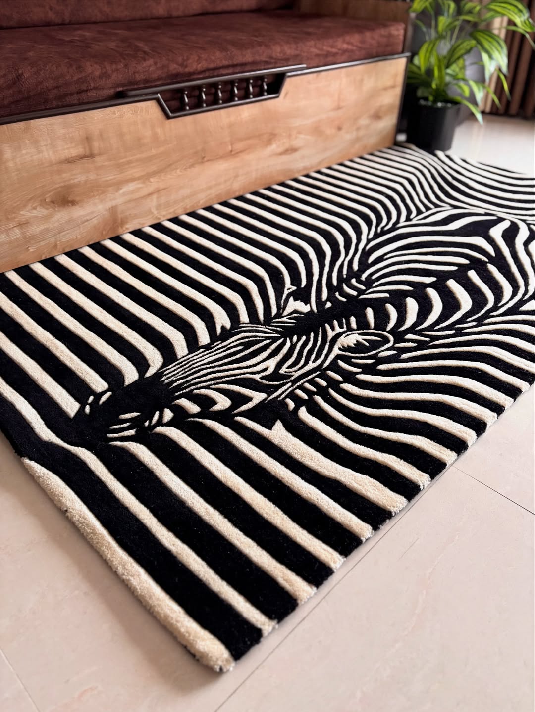 Zebra Illusion Custom Rug by Tuftplace