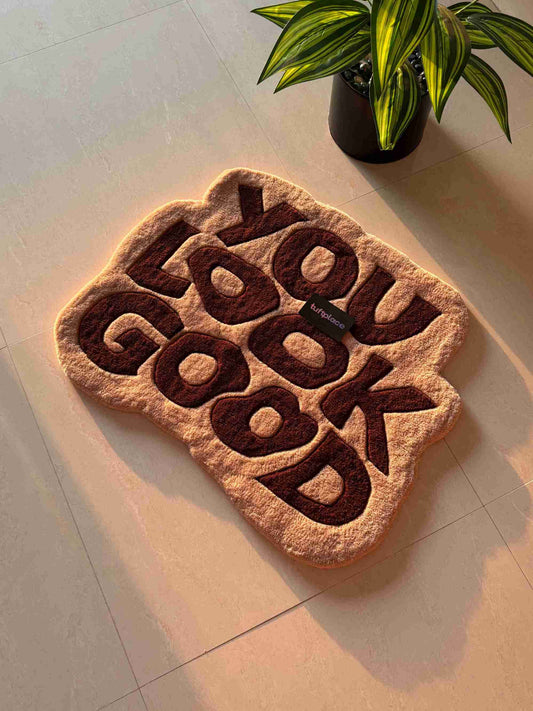 (SALE) You Look Good Brown and Beige Custom Rug