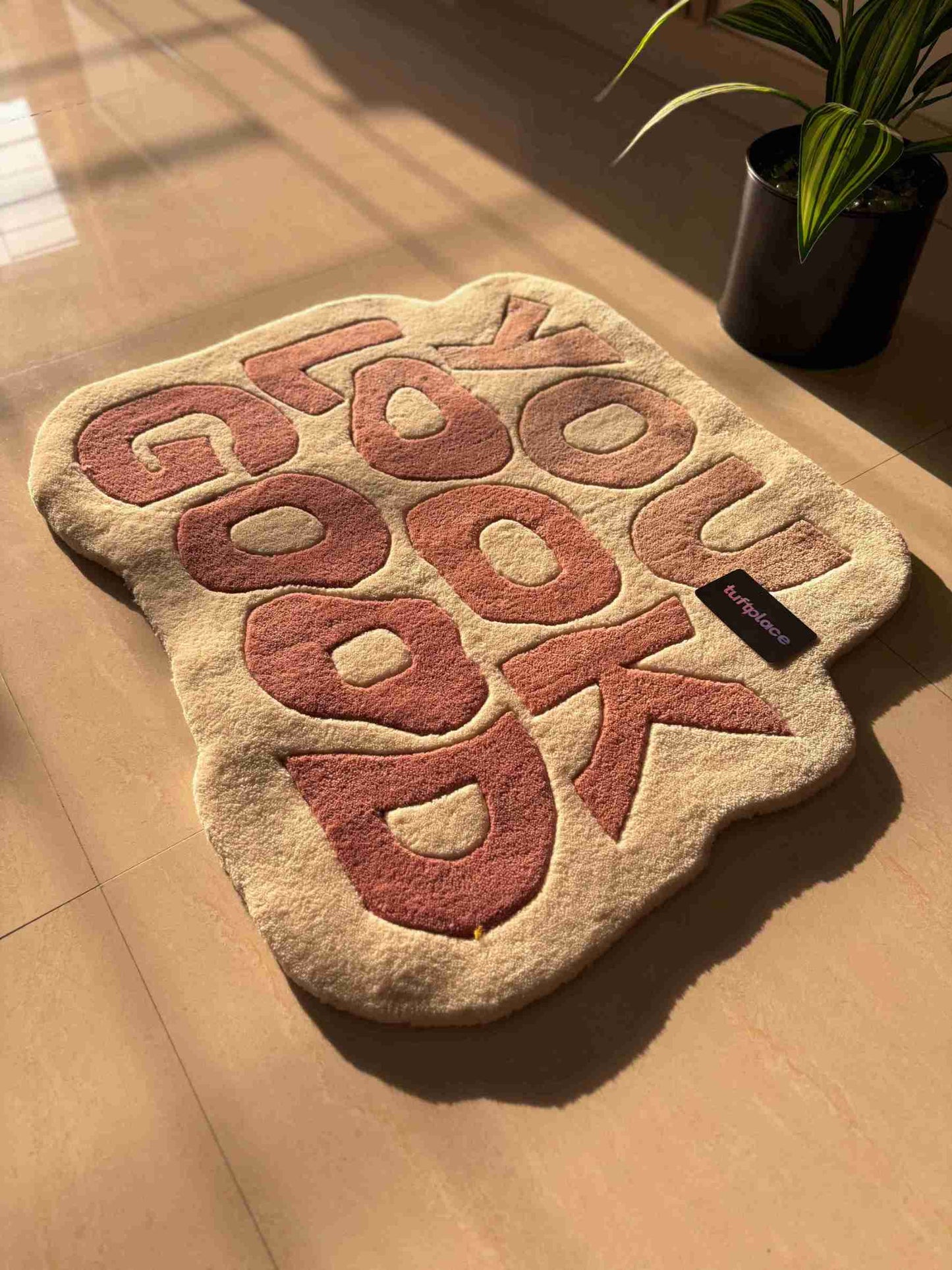 (SALE) You Look Good Pink Gradient Custom Rug by Tuftplace