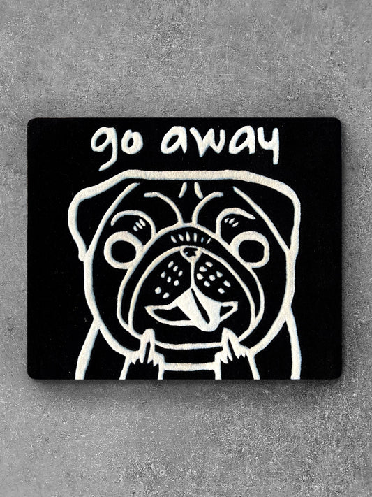 Go Away Pug Rug by Tuftplace