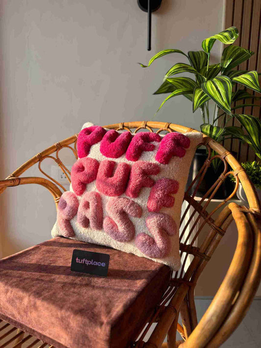 Puff Puff Pass Hand Tufted Cushion by Tuftplace