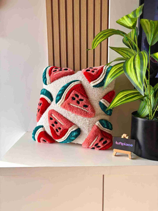 Watermelon Slices Hand Tufted Cushion by Tuftplace