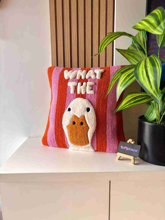 What The Duck? Hand Tufted Cushion by Tuftplace