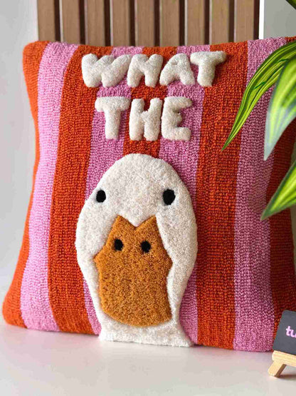What The Duck? Hand Tufted Cushion by Tuftplace