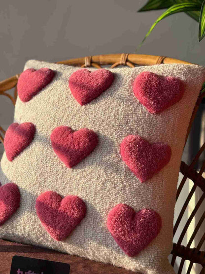 Little Hearts Hand Tufted Cushion by Tuftplace